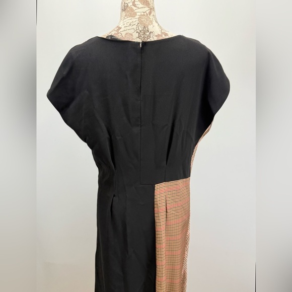 ZARA Tan and Black Asymmetrical Fitted Dress size L - Picture 7 of 16